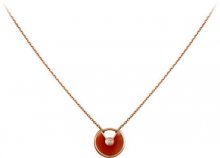 Amulette de Cartier Carnelian Diamond Necklack in Yellow Gold, White Gold and Pink Gold